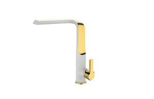 Смеситель для кухни I-TECH, CAPELLA 40, однорычажный, белый/золото, гайка