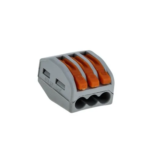 Клемма СМК 222-413, с рычагом, 3 отверстия, 0,08x2.5мм2, 1 шт. EKF