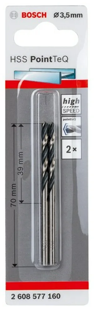 Сверло по металлу спиральное BOSCH  PointTec 3,5mm, 2шт.