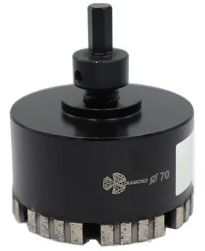 Коронка алмазная TRIO-DIAMOND Grand Ultra 70, 7т, с центрирующим сверлом, 70х40мм (керамогранит, керамика)