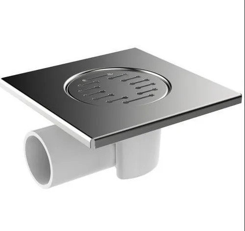 Трап горизонтальный Aquant с решеткой из нержавеющей стали 150х150, выпуск 50мм