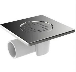 Трап горизонтальный Aquant с решеткой из нержавеющей стали 150х150, выпуск 50мм