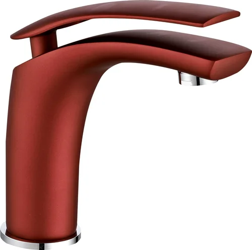 Смеситель для умывальника I-TECH, MARS 10, однорычажный, красный, гайка