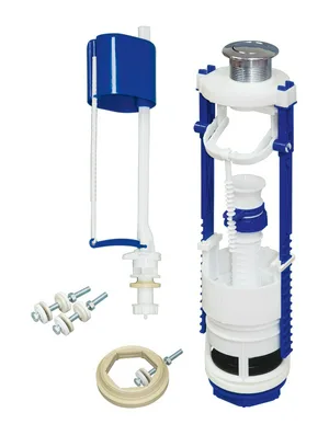 Арматура для бачка кнопочная, нижняя подводка, кнопка хром, Стандарт (АС-17.1М)