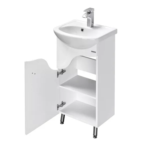 Тумба АКВАТОН Колибри 45 бел. + Раковина Азов 45