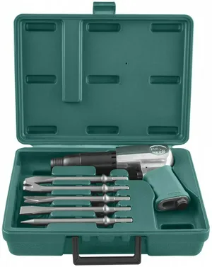 Молоток пневматический Jonnesway JAH-6833HK, 2100 уд/мин., патрон H10, с насадками, 8 предметов, кейс