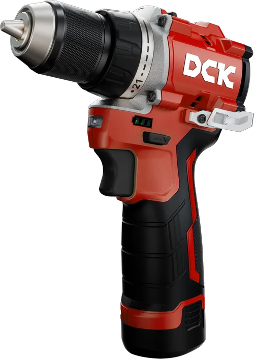 Дрель-шуруповерт аккум бесщеточная DCK KDJZ1250, 10,8В, 50нм,0-500/0-1800об/мин,2*2а/ч, з/у, кейс