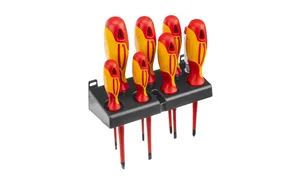 Набор отверток диэлектрических Gross до 1000 В, 8 шт, тестер, CrMo, двухкомпонентные рукоятки