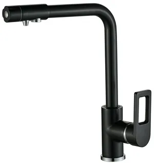 Смеситель для кухни I-TECH, NORMA 41, однорычажный, с подключением к фильтру, чёрный, гайка