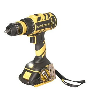 Дрель-шуруповерт аккум бесщеточная Hanskonner HCD1865C 18В, 2 акк.2 Ач,65Нм,13мм, сменный патрон  кейс