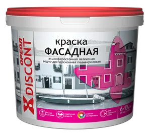Краска ВД Ореол Дисконт, белая, фасадная, 1,5кг