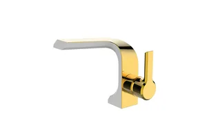 Смеситель для умывальника I-TECH, CAPELLA 10, однорычажный, белый/золото, гайка