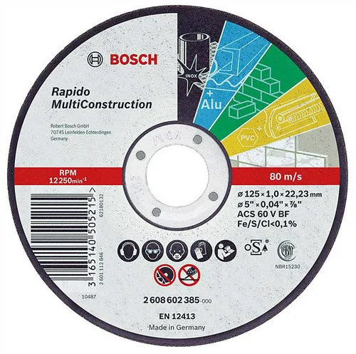 Диск отрезной BOSCH MULTICONSTRUCT, 115x1мм