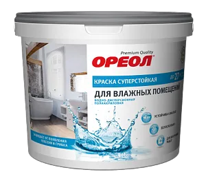 Краска ВД Ореол, белоснеж, для влаж помещ, супер, 3кг