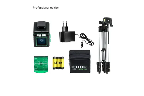 Комплект лазерный уровень ADA CUBE 360 GREEN Professional Edition+ штатив + Лазерный дальномер ADA COSMO 50