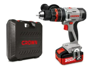 Дрель-шуруповерт аккум ударный CROWN XSerie CT21075HMX-4 BMC, 20В,60 Нм,4,0 Ач x 2Li,БЗП 1,5-13 мм