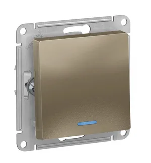 Выключатель AtlasDesign 1 кл с подсветкой, 10АХ, механизм, ШАМПАНЬ, SE