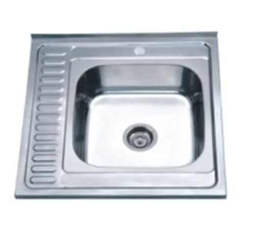 Мойка AQUATTRO квадратная накладная с сушилкой слева 600х600х180х0,8 глянцевая