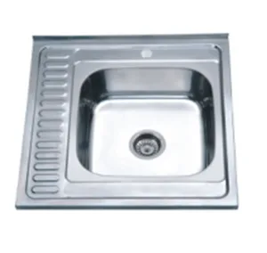 Мойка AQUATTRO квадратная накладная с сушилкой слева 600х600х180х0,8 глянцевая