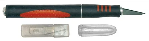 Нож FIT, макетный, прорезин алюм ручка, лезвия 5шт