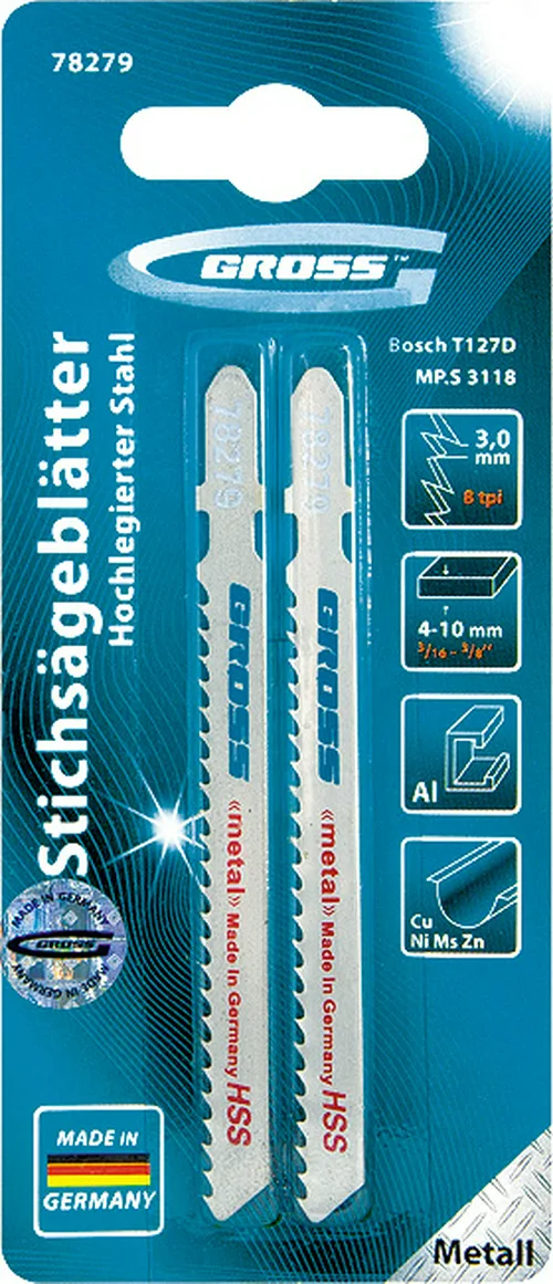 Набор пилок лобз GROSS, 3118 - T127D по металлу, 2шт