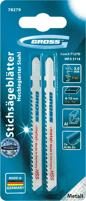 Набор пилок лобз GROSS, 3118 - T127D по металлу, 2шт