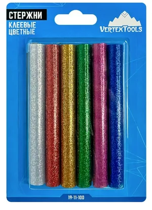 Стержни клеевые VERTEX цветые , 11х100мм, 6шт.