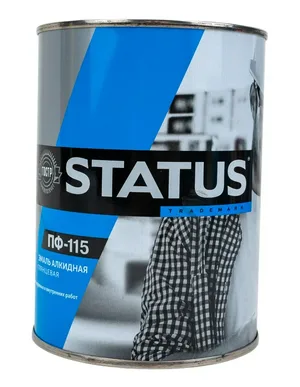 Эмаль ПФ-115 STATUS алкидная, полуглянцевая, белая, 0,8кг