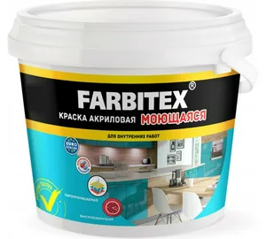 Краска ВД Farbitex, акриловая , моющаяся 3кг