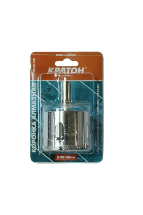 Коронка алмазная по керамограниту (в сборе) Кратон Ø45х35 мм