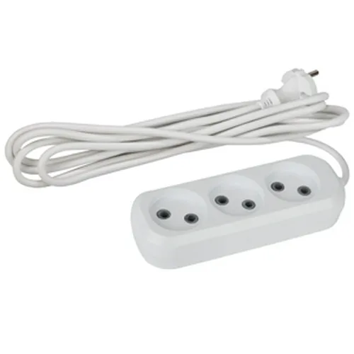 Удлинитель ЭРА 2х1мм ПВС, без зазем., 3гн., 5м