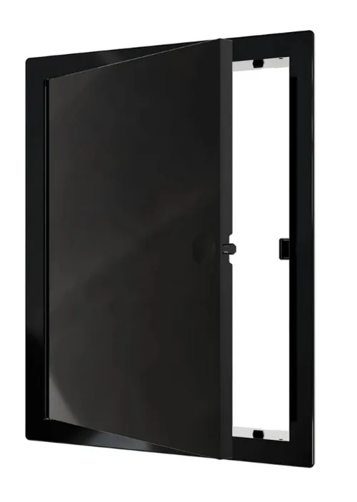Люк дверца ревизионная LN фланец 200х300 нажимной замок 223х323 Black ЭРА