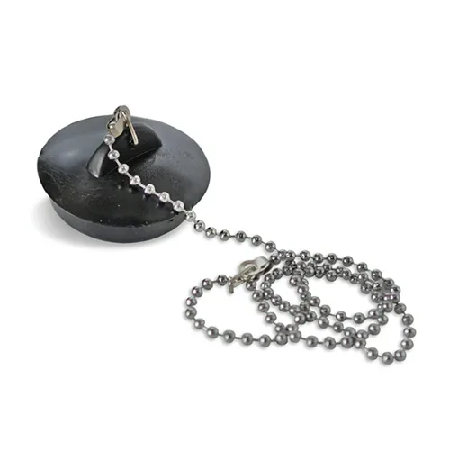 Пробка для ванны ПВХ с цепочкой, черная