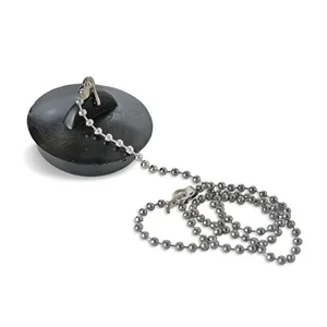 Пробка для ванны ПВХ с цепочкой, черная