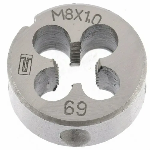 Плашка СИБРТЕХ, 8 х 1,0мм, метрическая, инструментальная сталь