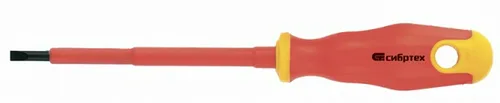 Отвертка СИБРТЕХ, диэлектрическая, SL5,5х125мм, CrV, до 1000В