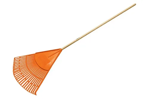 Грабли веерные AMIGO с черенком, полипропилен, 26 зубьев