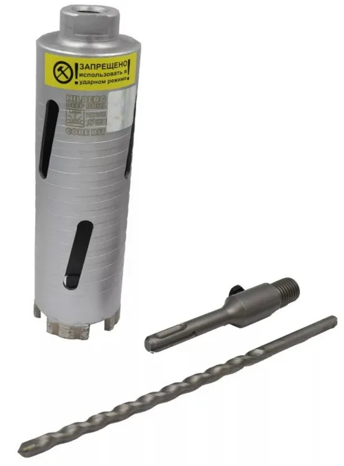 Коронка алмазная Hilberg Laser Deep Drill 5T, 82*150 мм, безударная, сухое сверление (армированный бетон, железобетон,кирпич)