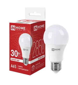 Лампа светодиодная LED-A65-VC 30Вт 230В Е27 4000К 2850Лм IN HOME