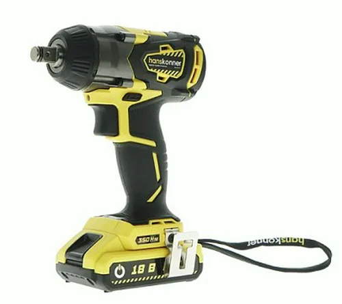 Гайковерт аккум ударный Hanskonner HCD18350S б/щ,18В,3скор,2акк Li-Ion 2,4Ач,350Нм,1/2",зар 1ч, Unibattery