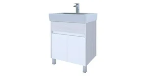 Тумба АКВАТОН Верди 60 Белый/ Ясень фабрик + Раковина Нео 60