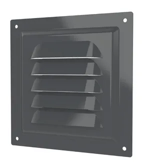 Решетка вытяжная стальная Gray с покрытием полим эмалью с сеткой 150х150 ЭРА 