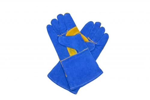 Краги сварщика спилковые, синие САПФИР W-007 BС