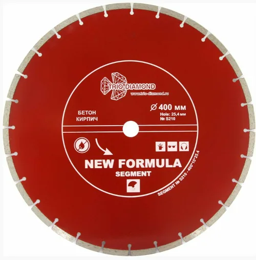 Диск алмазный отрезной 400*10*25,4 TRIO-DIAMOND New formula сегментный
