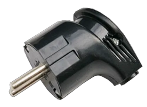 Вилка угловая с з/к 16А черная 4210 IN HOME