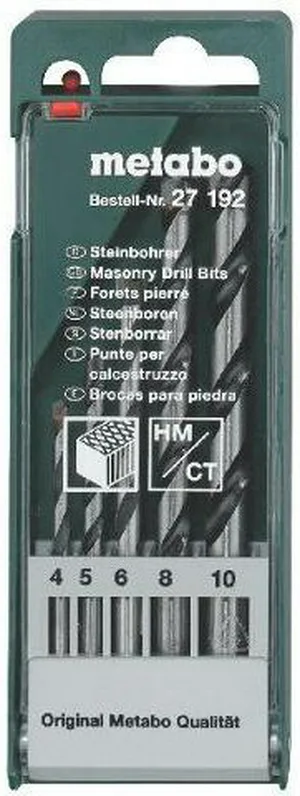 Набор сверл по камню METABO, 4-5-6-8-10, 5шт
