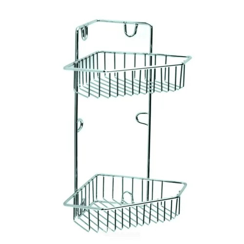 Полка Аквалиния угловая 2-ая, хром, Х-001