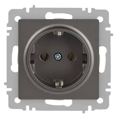 Розетка ЭРА Intro Accent 6-202-09 2P+E Schuko, 1-ая с/з, 16А, механизм, титан