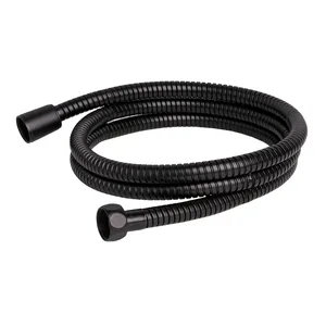 Шланг для душа I-TECH, G1/2"x1/2", двухзамковый, нерж, растягивающийся 145-185 см*13мм, черный