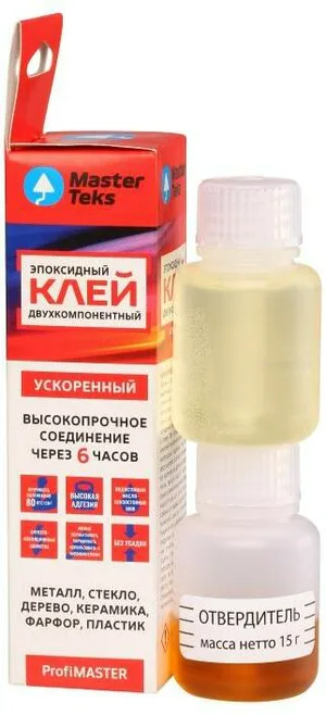 Клей MasterTeks ProfiMaster эпоксидный двухкомпонентных,ускоренный,45гр